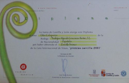 Diploma Zarcillo de bronce a�o 2001