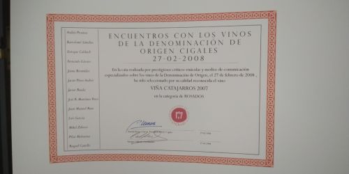 Premio encuentro con los vinos de la Denominación de Origen Cigales 2008